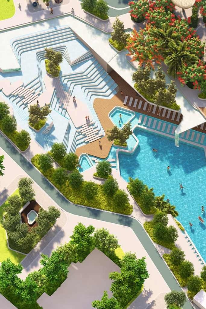 Aerial Resort Pool View